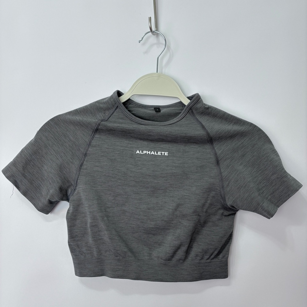 Alphalete‎ Amplify short sleeve crop top gray Size Small